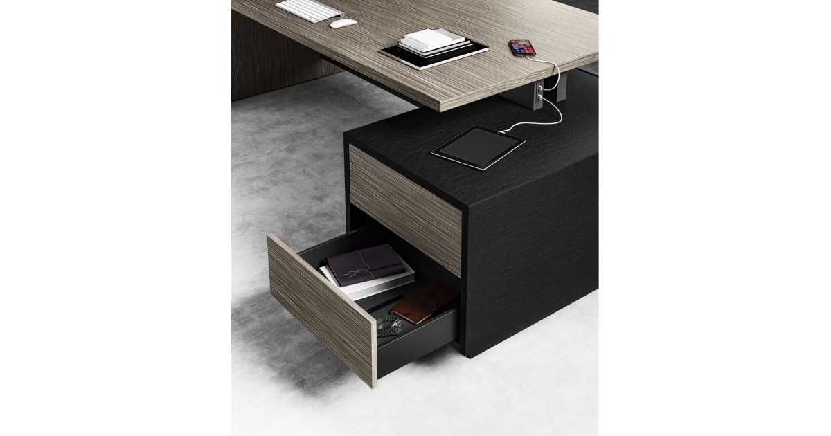 Scrivania direzionale con cassettiera Elite