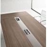 Tavolo riunione con base metallo e top access , serie Go steel