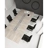 Tavolo riunione con base metallo e top access , serie Go steel