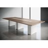 Tavolo riunione con base metallo e top access , serie Go steel