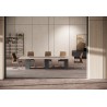 Tavolo riunione con base metallo e top access , serie Go steel