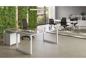 Scrivania executive loop vetro