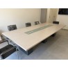 Tavolo riunione con base metallo e top access , serie Go steel