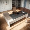 scrivania angolo con piano in vetro serie go