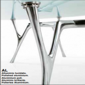 Tavolo Pegasus : Variante alluminio lucido 